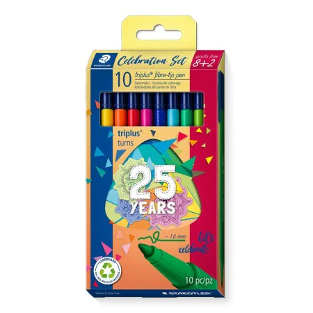 Ensemble de Marqueurs Staedtler Triplus Celebration 10 Pièces Multicouleur de Staedtler, Stylos feutre - Réf : S8426379, Prix...