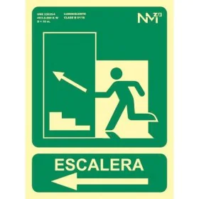 Cartel Archivo 2000 "SALIDA DE EMERGENCIA ESCALERA SUBE IZQUIERDA" PVC 22,4 x 30 cm de Archivo 2000, Señales de seguridad - R...