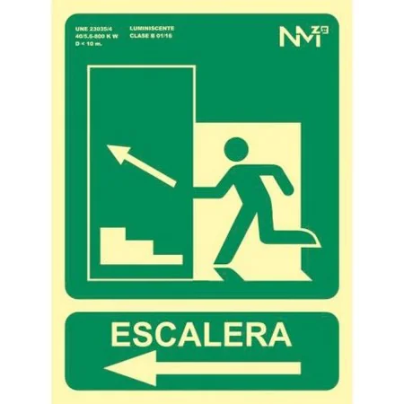 Insegna Archivo 2000 "SALIDA DE EMERGENCIA ESCALERA SUBE IZQUIERDA" PVC 22,4 x 30 cm di Archivo 2000, Segnaletica antinfortun...