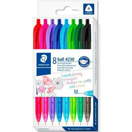 Set of Biros Staedtler 4230 M Multicolour 1 mm 8 Pieces by Staedtler, Retractable Ballpoint Pens - Ref: S8426433, Price: 4,53...