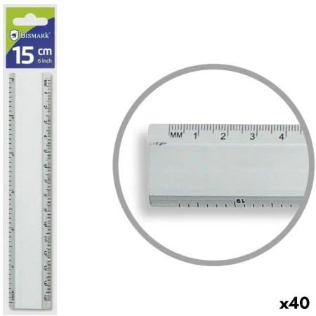 Ruler Bismark Silver Aluminium 15 cm (40 Units) by Bismark, Rulers - Ref: S8426589, Price: 29,39 €, Discount: %