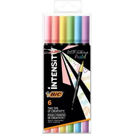 Set of Felt Tip Pens Bic Intensity Dual tip Multicolour Cake 6 Pieces by Bic, Fineliners - Ref: S8426652, Price: 8,72 €, Disc...