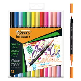 Conjunto de Canetas de Feltro Bic Intensity 12 Peças Multicolor de Bic, Marcadores de ponta fina - Ref: S8426653, Preço: 13,9...