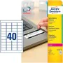 Printer Labels Avery White 20 Sheets 45,7 x 25,4 mm by Avery, Adhesive labels and stickers - Ref: S8427489, Price: 65,70 €, D...