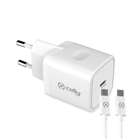 Wall Charger + USB C Cable Celly White 20 W by Celly, Chargers - Ref: S8427606, Price: 26,12 €, Discount: %