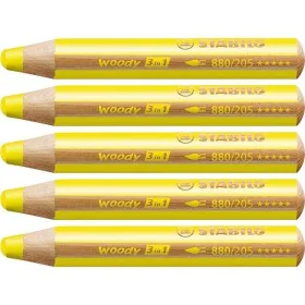 Colouring pencils Stabilo Woody Yellow 3-in-1 (5 Units) by Stabilo, Drawing materials - Ref: S8427704, Price: 9,11 €, Discoun...