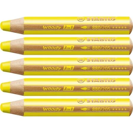 Crayons de couleur Stabilo Woody Jaune 3-en-1 (5 Unités) de Stabilo, Matériel de dessin - Réf : S8427704, Prix : 8,20 €, Remi...