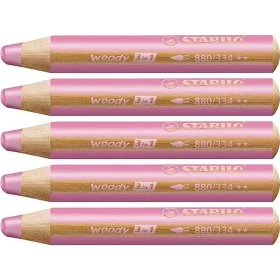 Lápices de colores Stabilo Woody Rosa 3 en 1 (5 Unidades) de Stabilo, Materiales de dibujo - Ref: S8427707, Precio: 9,11 €, D...