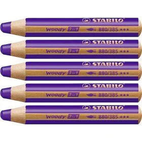 Colouring pencils Stabilo Woody Violet 3-in-1 (5 Units) by Stabilo, Drawing materials - Ref: S8427710, Price: 9,11 €, Discoun...