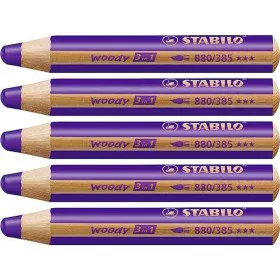 Lápis de cores Stabilo Woody Violeta 3 em 1 (5 Unidades) de Stabilo, Materiais de desenho - Ref: S8427710, Preço: 9,11 €, Des...