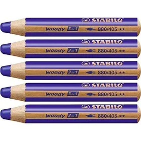 Colouring pencils Stabilo Woody Navy Blue 3-in-1 (5 Units) by Stabilo, Drawing materials - Ref: S8427711, Price: 9,11 €, Disc...