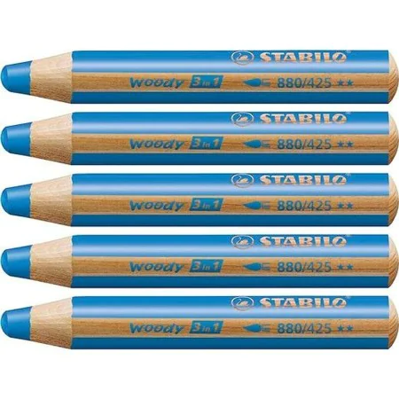 Colouring pencils Stabilo Woody Blue 3-in-1 (5 Units) by Stabilo, Drawing materials - Ref: S8427712, Price: 8,20 €, Discount: %