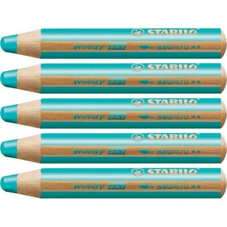 Colouring pencils Stabilo Woody Turquoise 3-in-1 (5 Units) by Stabilo, Drawing materials - Ref: S8427713, Price: 9,11 €, Disc...