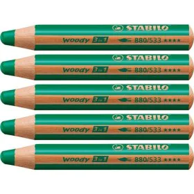 Crayons de couleur Stabilo Woody Vert foncé 3-en-1 (5 Unités) de Stabilo, Matériel de dessin - Réf : S8427715, Prix : 9,11 €,...