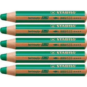 Matite colorate Stabilo Woody Verde scuro 3 in 1 (5 Unità) di Stabilo, Materiali da disegno - Rif: S8427715, Prezzo: 9,11 €, ...