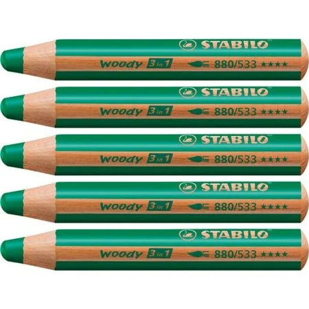 Matite colorate Stabilo Woody Verde scuro 3 in 1 (5 Unità) di Stabilo, Materiali da disegno - Rif: S8427715, Prezzo: 9,11 €, ...