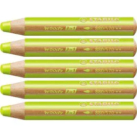 Colouring pencils Stabilo Woody Green 3-in-1 (5 Units) by Stabilo, Drawing materials - Ref: S8427716, Price: 9,11 €, Discount: %