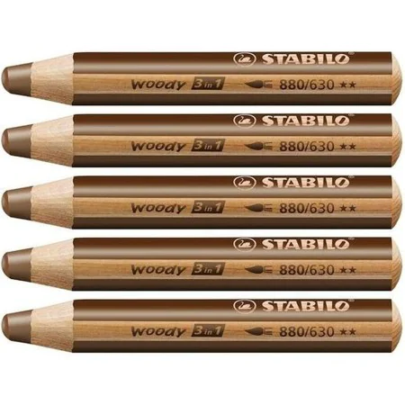 Matite colorate Stabilo Woody Marrone 3 in 1 (5 Unità) di Stabilo, Materiali da disegno - Rif: S8427717, Prezzo: 8,20 €, Scon...