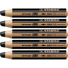 Lápices de colores Stabilo Woody Negro 3 en 1 (5 Unidades) de Stabilo, Materiales de dibujo - Ref: S8427718, Precio: 9,11 €, ...