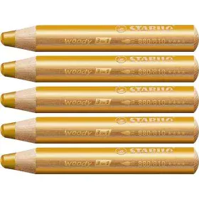 Lápis de cores Stabilo Woody Dourado 3 em 1 (5 Unidades) de Stabilo, Materiais de desenho - Ref: S8427720, Preço: 9,11 €, Des...