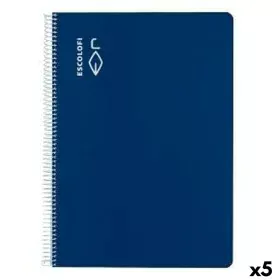 Cahier ESCOLOFI Bleu A4 Din A4 40 Volets (5 Unités) de ESCOLOFI, Cahiers à spirales - Réf : S8427994, Prix : 19,28 €, Remise : %