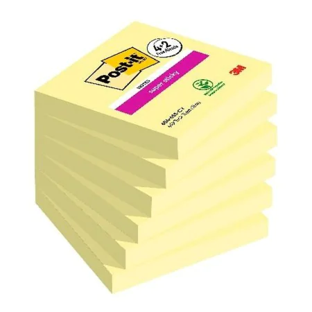 Notes Adhésives Post-it Super Sticky 90 Volets 76 x 76 mm Jaune 6 Pièces de Post-it, Feuillets autocollants - Réf : S8428128,...