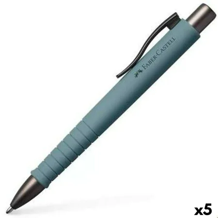 Pen Faber-Castell Poly Ball XB Rechargeable Grey (5 Units) by Faber-Castell, Retractable Ballpoint Pens - Ref: S8428299, Pric...