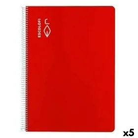 Notebook ESCOLOFI Din A4 50 Sheets 8 mm Red (5 Units) by ESCOLOFI, Wirebound Notebooks - Ref: S8428330, Price: 21,20 €, Disco...