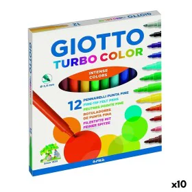 Conjunto de Canetas de Feltro Giotto Turbo Color Multicolor (10 Unidades) de Giotto, Marcadores de ponta fina - Ref: S8428926...