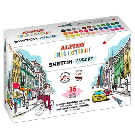 Set di Pennarelli Alpino Sketch Marker Doppia punta Multicolore (4 Unità) di Alpino, Pennarelli indelebili e marcatori - Rif:...