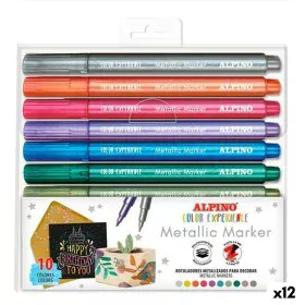 Conjunto de Canetas de Feltro Alpino Metallic Marker Multicolor (12 Unidades) de Alpino, Marcadores de ponta fina - Ref: S842...