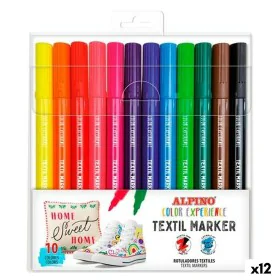 Set of Felt Tip Pens Alpino Textil Maker Multicolour (12 Units) by Alpino, Permanent Markers & Marker Pens - Ref: S8429223, P...