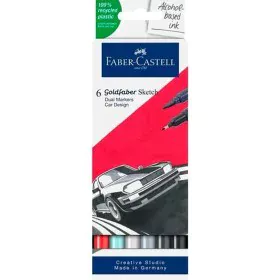 Conjunto de Canetas de Feltro Faber-Castell Goldfaber Sketch - Car Design Duplo 6 Peças de Faber-Castell, Marcadores de ponta...