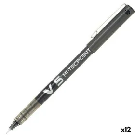 Penna a inchiostro liquido Pilot V-5 Hi-Tecpoint Nero 0,3 mm (12 Unità) di Pilot, Penne roller a inchiostro liquido - Rif: S8...