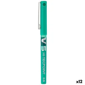 Penna a inchiostro liquido Pilot V-5 Hi-Tecpoint Verde 0,3 mm (12 Unità) di Pilot, Penne roller a inchiostro liquido - Rif: S...