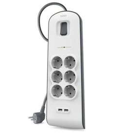 Extensão com 6 Tomadas com Interruptor Belkin BSV604vf2M 2 m USB x 2 de Belkin, Réguas - Ref: S8429724, Preço: 28,88 €, Desco...