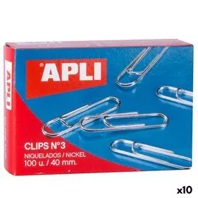 Clips Apli Nº 3 Níquel 40 mm (10 Unidades) de Apli, Clips, pinzas y anillos - Ref: S8430901, Precio: 9,30 €, Descuento: %