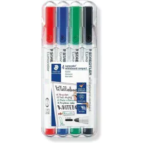 Pennarelli Staedtler LUMOCOLOR Lavagna bianca 4 Pezzi di Staedtler, Marcatori cancellabili a secco e liquidi - Rif: S8431168,...