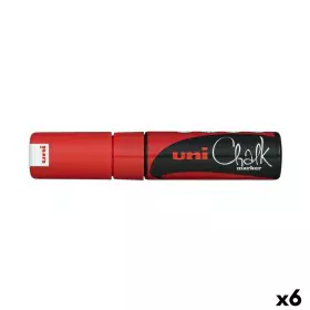 Rotuladores de tiza líquida Uni-Ball PWE-8K Rojo (6 Piezas) (6 Unidades) de Uni-Ball, Rotuladores para pizarra - Ref: S843117...