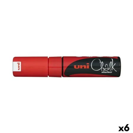 marqueur craie liquide Uni-Ball PWE-8K Rouge (6 Pièces) (6 Unités) de Uni-Ball, Marqueurs pour tableaux blancs - Réf : S84311...