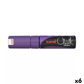 Rotuladores de tiza líquida Uni-Ball PWE-8K Violeta (6 Piezas) (6 Unidades) de Uni-Ball, Rotuladores para pizarra - Ref: S843...