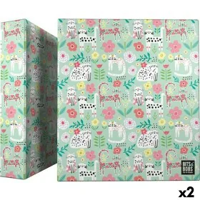 Pasta com argolas Bits&Bobs Cats Multicolor A4 (2 Unidades) de Bits&Bobs, Pastas - Ref: S8433799, Preço: 14,77 €, Desconto: %