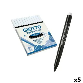 Set di Pennarelli Giotto Turbo Maxi Nero (5 Unità) di Giotto, Penne a punta porosa - Rif: S8433938, Prezzo: 21,70 €, Sconto: %