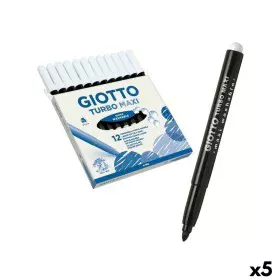 Conjunto de Canetas de Feltro Giotto Turbo Maxi Preto (5 Unidades) de Giotto, Marcadores de ponta fina - Ref: S8433938, Preço...