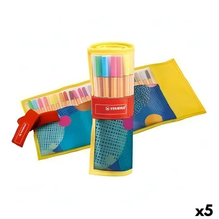 Ensemble de Marqueurs Stabilo Point 88 Multicouleur Enveloppante étui enroulable (5 Unités) de Stabilo, Stylos feutre - Réf :...