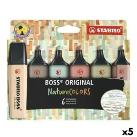 Ensemble de Marqueurs Fluorescents Stabilo Boss Nature Colors Multicouleur (5 Unités) de Stabilo, Surligneurs - Réf : S843434...