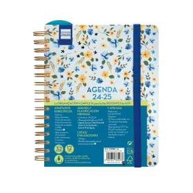 Diary Finocam Flowers Multicolour Quarto 15,5 x 21,2 cm 2024-2025 Teaching by Finocam, Appointment Books & Planners - Ref: S8...