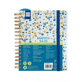 Diary Finocam Flowers Multicolour Quarto 15,5 x 21,2 cm 2024-2025 Teaching by Finocam, Appointment Books & Planners - Ref: S8...