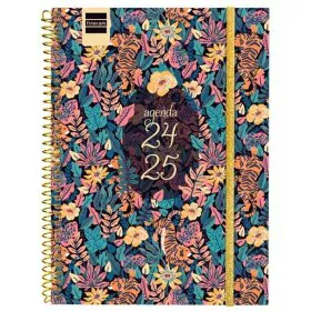 Diary Finocam TIGER Multicolour Quarto 15,5 x 21,2 cm 2024-2025 Floral by Finocam, Appointment Books & Planners - Ref: S84350...