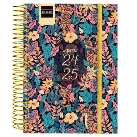 Agenda Finocam Tiger Multicouleur 1/8 12 x 16,4 cm 2024-2025 de Finocam, Agendas civils & carnets de RDV - Réf : S8435092, Pr...